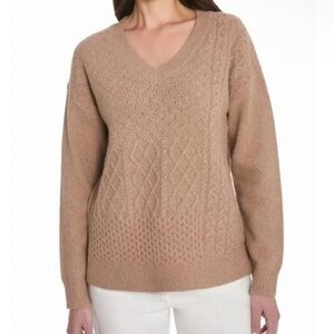 NWT Frye Tan Cable Knit Sweater